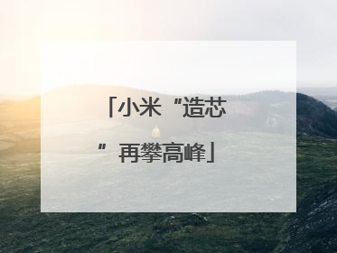 小米“造芯”再攀高峰