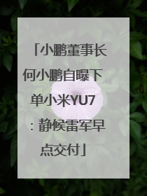 小鹏董事长何小鹏自曝下单小米YU7：静候雷军早点交付