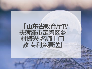 山东省教育厅帮扶菏泽市定陶区乡村振兴 名师上门教 专利免费送