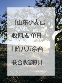山东小麦已收四成 单日上阵八万余台联合收割机