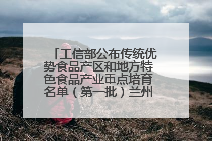 工信部公布传统优势食品产区和地方特色食品产业重点培育名单（第一批）兰州牛肉拉面位列其中