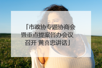 市政协专题协商会暨重点提案督办会议召开 黄喜忠讲话