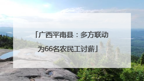 广西平南县：多方联动为66名农民工讨薪