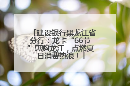 建设银行黑龙江省分行：龙卡“66节”惠购龙江，点燃夏日消费热浪！