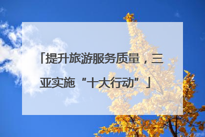 提升旅游服务质量，三亚实施“十大行动”