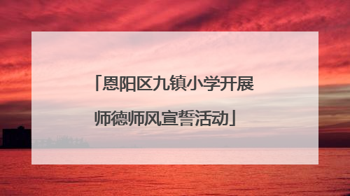 恩阳区九镇小学开展师德师风宣誓活动