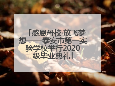 感恩母校·放飞梦想——泰安市第一实验学校举行2020级毕业典礼