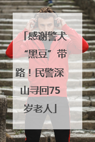 感谢警犬“黑豆”带路！民警深山寻回75岁老人