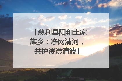 慈利县阳和土家族乡：净网清河，共护溇澧清波