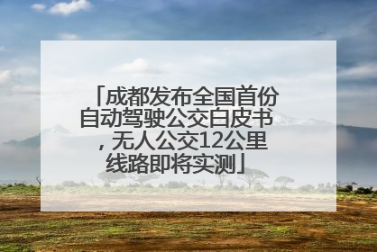 成都发布全国首份自动驾驶公交白皮书，无人公交12公里线路即将实测