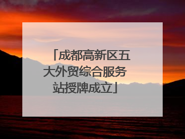 成都高新区五大外贸综合服务站授牌成立