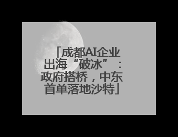 成都AI企业出海“破冰”：政府搭桥，中东首单落地沙特