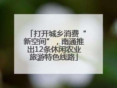打开城乡消费“新空间”，南通推出12条休闲农业旅游特色线路