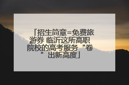 招生简章=免费旅游券 临沂这所高职院校的高考服务“卷”出新高度