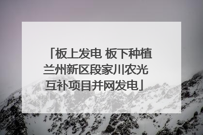 板上发电 板下种植 兰州新区段家川农光互补项目并网发电