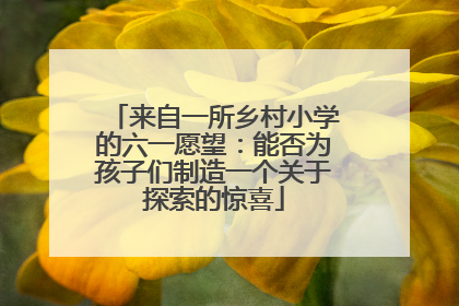 来自一所乡村小学的六一愿望：能否为孩子们制造一个关于探索的惊喜