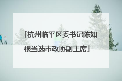 杭州临平区委书记陈如根当选市政协副主席