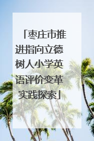 枣庄市推进指向立德树人小学英语评价变革实践探索