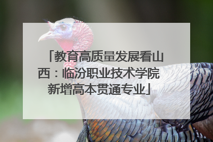 教育高质量发展看山西：临汾职业技术学院新增高本贯通专业