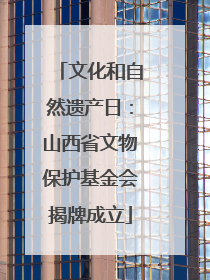 文化和自然遗产日：山西省文物保护基金会揭牌成立