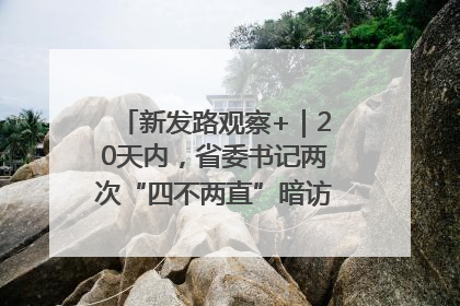 新发路观察+｜20天内，省委书记两次“四不两直”暗访，有何深意？