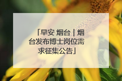 早安 烟台｜烟台发布博士岗位需求征集公告