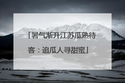 暑气渐升江苏瓜熟待客：追瓜人寻甜蜜