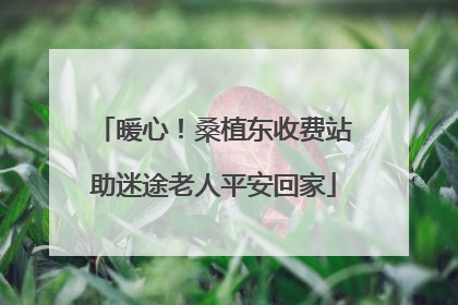暖心！桑植东收费站助迷途老人平安回家