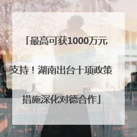 最高可获1000万元支持！湖南出台十项政策措施深化对德合作