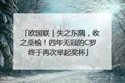 欧国联｜失之东隅，收之桑榆！四年无冠的C罗终于再次举起奖杯