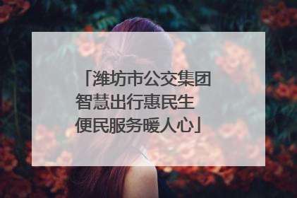 潍坊市公交集团智慧出行惠民生 便民服务暖人心