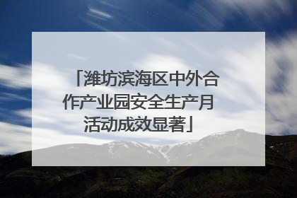 潍坊滨海区中外合作产业园安全生产月活动成效显著