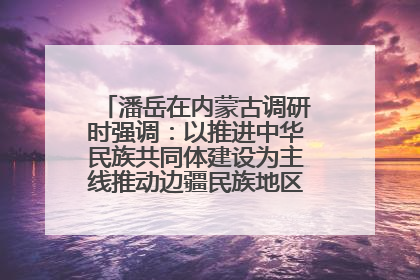 潘岳在内蒙古调研时强调：以推进中华民族共同体建设为主线推动边疆民族地区高质量发展