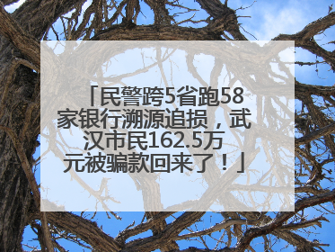 民警跨5省跑58家银行溯源追损，武汉市民162.5万元被骗款回来了！