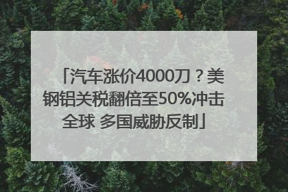 汽车涨价4000刀？美钢铝关税翻倍至50%冲击全球 多国威胁反制