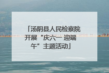 汤阴县人民检察院开展“庆六一 迎端午”主题活动