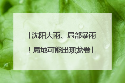 沈阳大雨、局部暴雨！局地可能出现龙卷