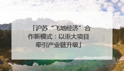 沪苏“飞地经济”合作新模式：以重大项目牵引产业链升级