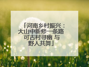 河南乡村振兴：大山中新修一条路 可古村寻幽 与野人共舞