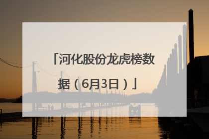 河化股份龙虎榜数据（6月3日）