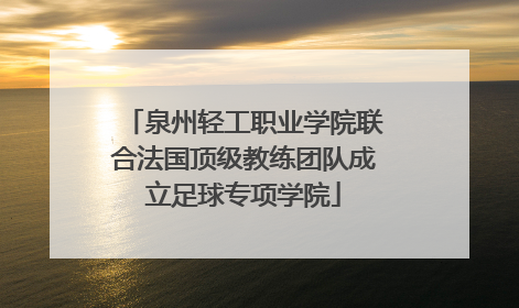 泉州轻工职业学院联合法国顶级教练团队成立足球专项学院