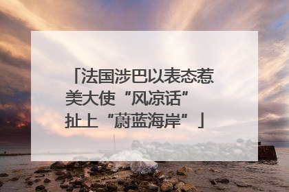法国涉巴以表态惹美大使“风凉话” 扯上“蔚蓝海岸”