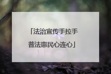 法治宣传手拉手 普法惠民心连心