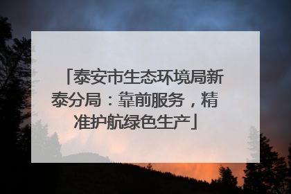 泰安市生态环境局新泰分局：靠前服务，精准护航绿色生产