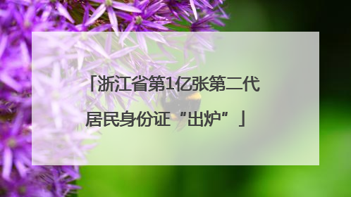 浙江省第1亿张第二代居民身份证“出炉”