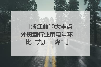 浙江前10大重点外贸型行业用电量环比“九升一降”
