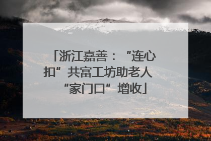 浙江嘉善：“连心扣”共富工坊助老人“家门口”增收