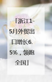浙江1-5月外贸出口增长6.5%，领跑全国