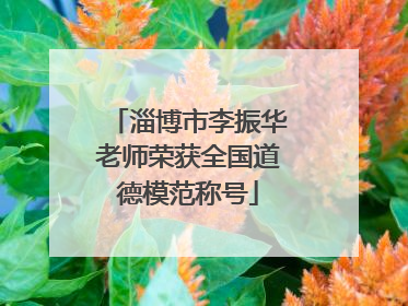 淄博市李振华老师荣获全国道德模范称号