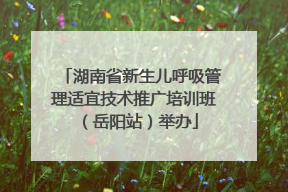 湖南省新生儿呼吸管理适宜技术推广培训班（岳阳站）举办